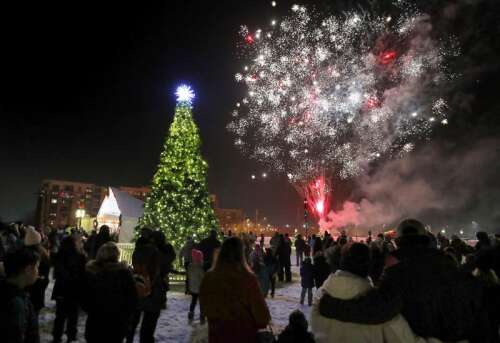 Annual holiday tree lightings illuminate the suburbs