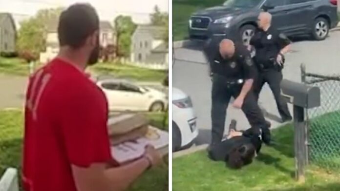 See pizza delivery guy take out suspect fleeing police