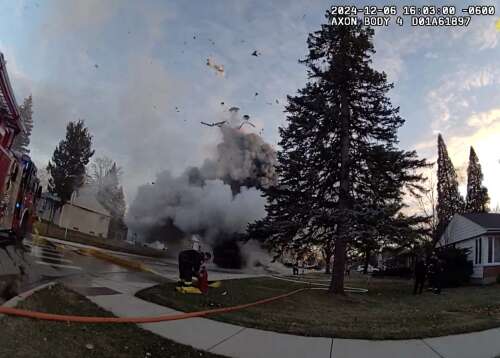 Bodycam video shows moment garbage truck exploded in Arlington Heights, injuring first responders